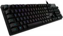 Клавиатура LOGITECH проводная, механическая, переключатели GX Brown, цифровой блок, подсветка клавиш, USB, G512 Carbon, чёрный (920-009351)