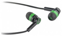 Гарнитура DEFENDER проводная вставные (затычки), без дополнительного крепления, подключение: mini jack 3.5 mm combo, частота воспроизведения 20-20000 Гц, Pulse-420 Black/Green (63422)
