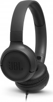 Гарнитура JBL проводные наушники с микрофоном, накладные, динамические излучатели, mini jack 3.5 мм, 20-20000 Гц, импеданс: 32 Ом, Tune 500 Black, чёрный (JBLT500BLK)