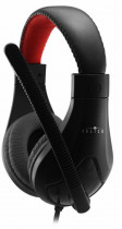 Гарнитура OKLICK проводные наушники с микрофоном, мониторные, mini jack 3.5 мм, 20-20000 Гц, импеданс: 32 Ом, Black/Red, красный, чёрный (HS-L100)