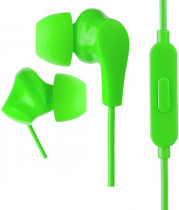 Гарнитура PERFEO проводные наушники с микрофоном, затычки, динамические излучатели, mini jack 3.5 мм, 20-20000 Гц, импеданс: 16 Ом, ALPHA, зелёный (PF_A4934)