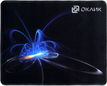 Коврик для мыши OKLICK 350x280мм, толщина 2мм, резиновое основание, простроченные края предохраняют от расслоения, Оклик черный синий (OK-FP0350)