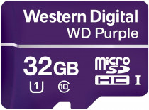 Карта памяти WD 32 Гб, microSDHC, Western Digital Purple (WDD032G1P0C)