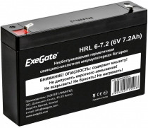 Аккумуляторная батарея EXEGATE ёмкость 7.2 Ач, напряжение 6 В, HR 6-7.2, клеммы F1 (EX285651RUS)
