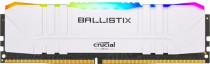 Память CRUCIAL 16 Гб, DDR-4, 25600 Мб/с, CL16-18-18-38, 1.35 В, радиатор, подсветка, 3200MHz, Ballistix RGB White (BL16G32C16U4WL)