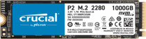 SSD накопитель CRUCIAL 1 Тб, внутренний SSD, M.2, 2280, PCI-E x4, чтение: 2400 Мб/сек, запись: 1800 Мб/сек, QLC, P2 (CT1000P2SSD8)