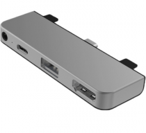 USB хаб HYPER Drive 4-in-1 USB-C Hub. Порты: USB-C, HDMI, USB-A, 3.5mm AUX. Цвет серебристый.Drive 4-in-1 USB-C Hub for iPad Pro - Space Silver (HD319E-SILVER)