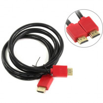 Кабель GREENCONNECT 1.5m HDMI версия 2.0, HDR 4:2:2, Ultra HD, 4K 60 fps 60Hz/5K*30Hz, 3D, AUDIO, 18.0 Гбит/с, 28/28 AWG, OD7.3mm, тройной экран, черный, красные коннекторы, (GCR-HM451-1.5m)