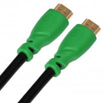 Кабель GREENCONNECT 3.0m, HDMI версия 2.0 HDR 4:2:2, Ultra HD, 4K 60 fps 60Hz/5K*30Hz, 3D, AUDIO, 18.0 Гбит/с, 28/28 AWG, OD7.3mm, тройной экран, черный, зеленые коннекторы, (GCR-HM321-3.0m)