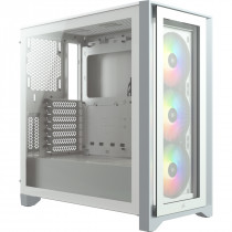 Корпус CORSAIR Midi-Tower, без БП, с окном, подсветка, USB 3.0, USB Type-C, Audio, iCUE 4000X RGB White (CC-9011205-WW)