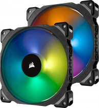 Комплект вентиляторов для корпуса CORSAIR 140 мм, 400-1200 об/мин, 55.4 CFM, 20.4 дБ, 4-pin PWM, разноцветная подсветка, ML140 PRO RGB, 140x2 (CO-9050078-WW)
