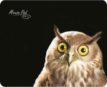 Коврик для мыши DIALOG черный с рисунком совы, 220x180x3 мм (PM-H15 owl)