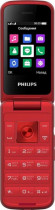Мобильный телефон PHILIPS E255 Xenium 32Mb красный раскладной 2Sim 2.4