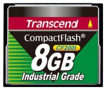Карта памяти TRANSCEND 8 Гб, Compact Flash, чтение: 40 Мб/с, запись: 35 Мб/с, 200 x, Industrial (TS8GCF200I)