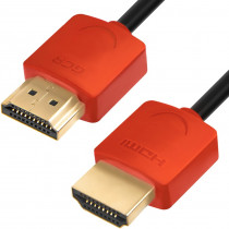 Кабель GREENCONNECT SLIM 0.3m HDMI 2.0, желтые коннекторы Slim, OD3.8mm, HDR 4:2:2, Ultra HD, 4K 60 fps 60Hz, 3D, AUDIO, 18.0 Гбит/с, 32/32 AWG, (GCR-51602)