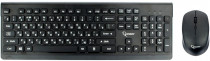Клавиатура + мышь GEMBIRD беспроводные, радиоканал, 1600 dpi, цифровой блок, USB, чёрный (KBS-7200)
