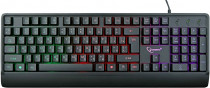 Клавиатура GEMBIRD с подстветкой, USB, черный, 104 клавиши, подсветка Rainbow, кабель 1.5м, водоотталкивающая поверхность (KB-220L)