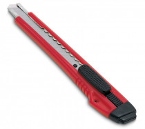 Нож с сегментированным лезвием KW-TRIO шир.лез.9мм усиленный 2 сменных лезвия металл красный блистер (3563RED)