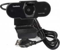 Веб камера EXEGATE 1920x1080, USB 2.0, фокусировка фиксированная, встроенный микрофон с шумоподавлением, штатив-тренога, BlackView C615 FullHD Tripod (EX287388RUS)