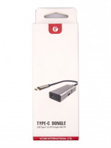 Переходник VCOM USB 3.1 Type-Cm -- DP(f) , 4K@60Hz, PD charging, Aluminum Shell (CU453)