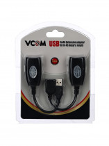 Переходник VCOM удлинитель USB-AMAF/RJ45, по витой паре до 45m (CU824)