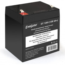 Аккумуляторная батарея EXEGATE ёмкость 5 Ач, напряжение 12 В, DT 1205, клеммы F1 (EX285964RUS)