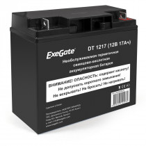 Аккумуляторная батарея EXEGATE ёмкость 17 Ач, напряжение 12 В, DT 1217, клеммы F3 (болт М5 с гайкой) (EX285954RUS)
