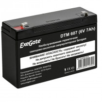 Аккумуляторная батарея EXEGATE ёмкость 7 Ач, напряжение 6 В, DTM 607, клеммы F1 (EX282951RUS)