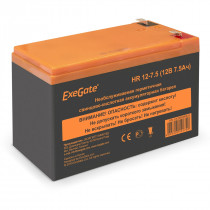 Аккумуляторная батарея EXEGATE ёмкость 7.5 Ач, напряжение 12 В, HR 12-7.5, клеммы F2 (EX285638RUS)