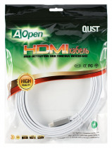 Кабель AOPEN CABLE HDMI 19M/M ver 2.0, 3M, серебряно-белый Flat QUST (ACG568F-S-3M)