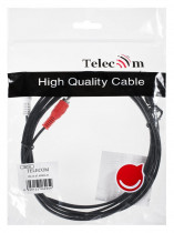 Кабель TELECOM соединительный 3.5 Jack (M) - 2xRCA (M), стерео, аудио, 2м (TAV7183-2M)
