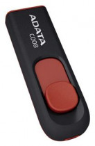 Флеш диск ADATA 8 Гб, USB 2.0, выдвижной разъем, C008 Black/Red (AC008-8G-RKD)