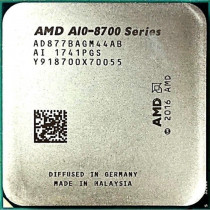 Процессор AMD Socket AM4, A10-8770, 4-ядерный, 3500 МГц, Turbo: 3800 МГц, Carrizo, Кэш L2 - 2 Мб, Radeon R7, 28 нм, 65 Вт, OEM (AD877BAGM44AB)