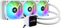 Жидкостная система охлаждения ENERMAX для процессора, СВО, Socket 775, 115x/1200, 1356, 1366, 2011, 2011-3, 2066, AM2, AM2+, AM3, AM3+, AM4, FM1, FM2, FM2+, 3x120 мм, 500-1600 об/мин, разноцветная подсветка, LiqMax III White ARGB (ELC-LMT360-W-ARGB)
