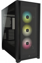 Корпус CORSAIR Midi-Tower, без БП, с окном, подсветка, 2xUSB 3.0, USB Type-C, Audio, iCUE 5000X RGB Black (CC-9011212-WW)