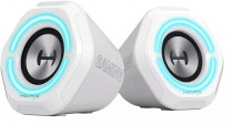 Акустическая система EDIFIER 2.0, мощность 10 Вт, Bluetooth 5.0, RGB подсветка, USB, пульт ДУ, белый (G1000 White)