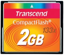 Карта памяти TRANSCEND 2 Гб, Compact Flash, чтение: 20 Мб/с, запись: 18 Мб/с, 133 x (TS2GCF133)