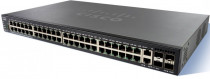 Коммутатор CISCO управляемый, 48 портов Ethernet 1 Гбит/с, 4 uplink/стек/SFP (до 10 Гбит/с), установка в стойку, USB-порт, 32 МБ встроенная память, 256 МБ RAM (SG550X-48-K9-EU)