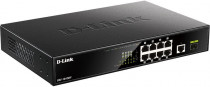 Коммутатор D-LINK неуправляемый, 10 портов Ethernet 1 Гбит/с, 1 uplink/стек/SFP (до 1 Гбит/с), поддержка PoE/PoE+, установка в стойку (DGS-1010MP/A1A)