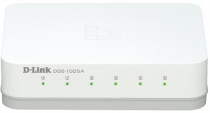 Коммутатор D-LINK неуправляемый, 5 портов Ethernet 1 Гбит/с, 0.2 МБ RAM (DGS-1005A/E1A)
