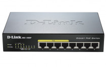 Коммутатор D-LINK неуправляемый, 8 портов Ethernet 1 Гбит/с, поддержка PoE/PoE+ (DGS-1008P/E1A)
