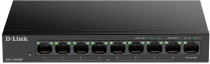 Коммутатор D-LINK неуправляемый, 8 портов Ethernet 100 Мбит/с, 1 uplink/стек/SFP (до 1 Гбит/с), поддержка PoE/PoE+ (DES-1009MP/A1A)