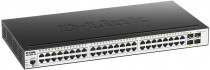 Коммутатор D-LINK управляемый, уровень 2, 48 портов Ethernet 1 Гбит/с, 4 uplink/стек/SFP (до 1 Гбит/с), установка в стойку, 32 МБ встроенная память, 256 МБ RAM (DGS-3000-52L/B1A)