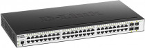 Коммутатор D-LINK управляемый, уровень 2, 48 портов Ethernet 1 Гбит/с, 4 uplink/стек/SFP (до 10 Гбит/с), установка в стойку, 32 МБ встроенная память, 256 МБ RAM (DGS-3000-52X/B2A)