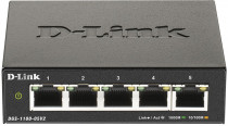 Коммутатор D-LINK управляемый, уровень 2, 5 портов Ethernet 1 Гбит/с, 2 МБ встроенная память (DGS-1100-05V2/A1A)