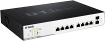 Коммутатор D-LINK управляемый, уровень 2, 8 портов Ethernet 1 Гбит/с, 2 uplink/стек/SFP (до 1 Гбит/с), поддержка PoE/PoE+, установка в стойку, 16 МБ встроенная память (DGS-1100-10MPP/C1A)