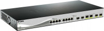 Коммутатор D-LINK управляемый, уровень 2, 8 портов Ethernet 10/100/1000/10000 Мбит/с, 2 uplink/стек/SFP (до 10 Гбит/с), установка в стойку (DXS-1210-12TC/A2A)