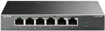 Коммутатор TP-LINK неуправляемый, 6 портов Ethernet 100 Мбит/с, поддержка PoE/PoE+ (TL-SF1006P)