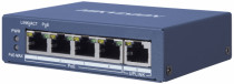 Коммутатор HIKVISION неуправляемый, 4 порта Ethernet 1 Гбит/с, 1 uplink/стек/SFP (до 1 Гбит/с), поддержка PoE/PoE+ (DS-3E0505P-E)