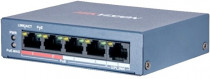 Коммутатор HIKVISION неуправляемый, 4 порта Ethernet 100 Мбит/с, 1 uplink/стек/SFP (до 100 Мбит/с), поддержка PoE/PoE+ (DS-3E0105P-E/M(B))